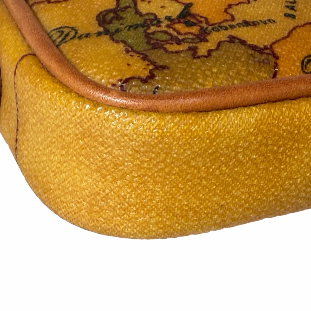 Alviero Martini 1A Classe Italy Leather Geo World Map Crossbody Zip Mini Bag - Picture 8 of 15